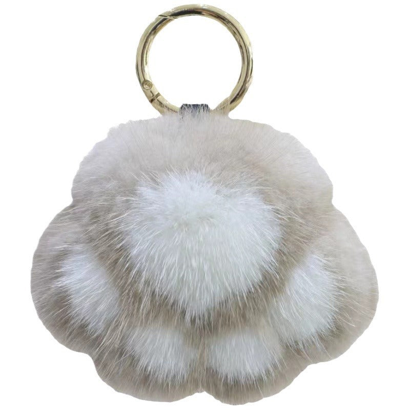 Wholesale 5pcs Paw Plush Pendant Cute Cat Keychain